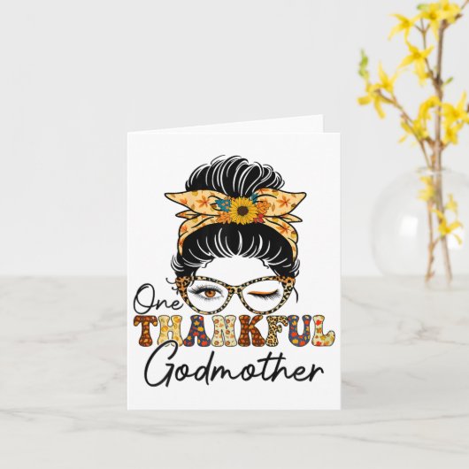 メッシーバンワンサンクゴッドマザー秋秋感謝してい カード (黄色い花)