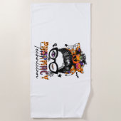 メッシーバン薬局テクニシャンハローウィンパーティ ビーチタオル (正面)