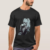 メッシーバン コーヒーを飲むスケルトン DIY ハロウィン C Tシャツ (正面)