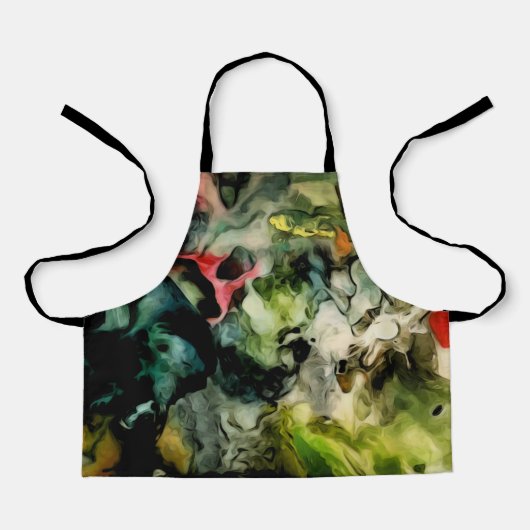 メッシーパレットカッコいい抽象芸術パターン エプロン (正面)
