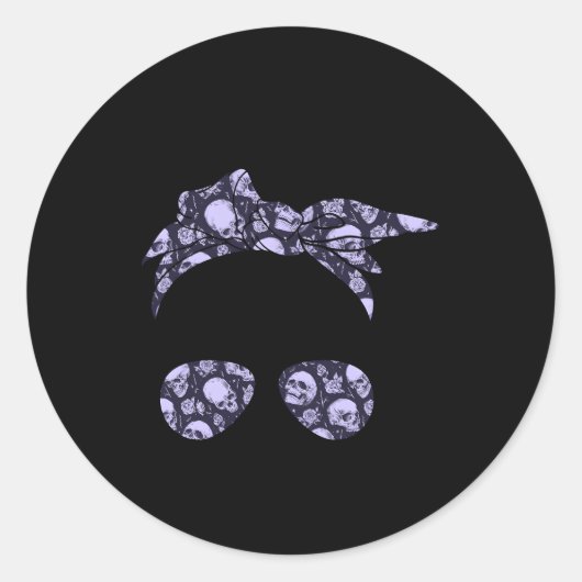 メッシーパンスカルと花プリントサングラスゴシック ラウンドシール (正面)