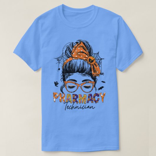 メッシーパン薬剤師ハロウィーン薬局技術ヘルト Tシャツ (デザイン正面)