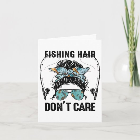 メッシーパン魚釣り髪は女気にの子の魚をリールしない カード (正面)