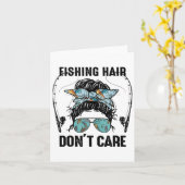 メッシーパン魚釣り髪は女気にの子の魚をリールしない カード (黄色い花)