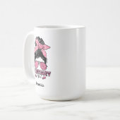 メッシーパン2月女の子ヒョウのプリドピンクハート コーヒーマグカップ (正面左)