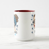 メッシーブンアンド蝶名前をカスタムするファミリー マグカップ (中央)