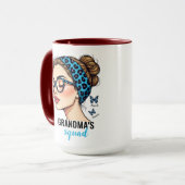 メッシーブンアンド蝶名前をカスタムするファミリー マグカップ (正面左)