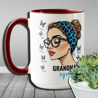 メッシーブンアンド蝶名前をカスタムするファミリー マグカップ