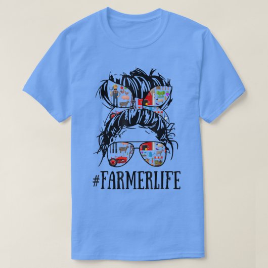 メッシーヘアウーマンバンライフファーム農家 Tシャツ (デザイン正面)