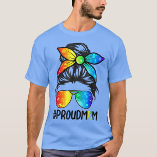 メッシーヘアパン誇りを持ったママLGBTゲイプライドサポートLG Tシャツ