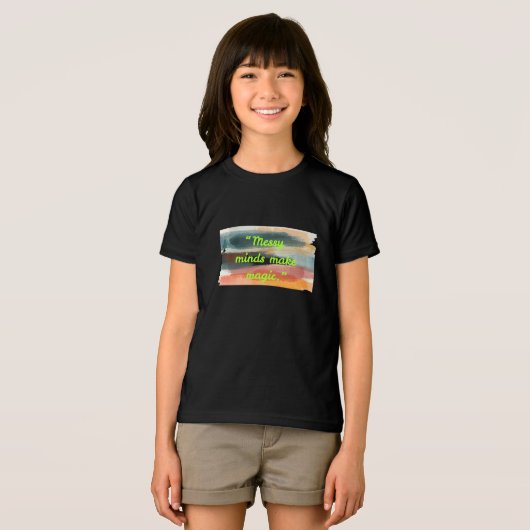 メッシーマインドは魔法を生む | 抽象的なブラシストロークアート トライブレンドＴシャツ (正面全面)