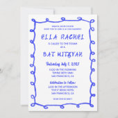 メッシーループスハンドドローカスタムドバーバルミツワー 招待状 (正面)