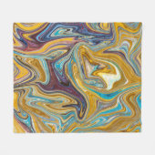 メッシー絵画抽象芸術 |最高の抽象芸術 フリースブランケット (正面(横))