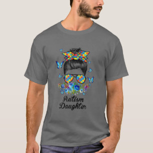 メッシー・バン・誇りを持った自閉症娘リボン・フローラお尻 Tシャツ