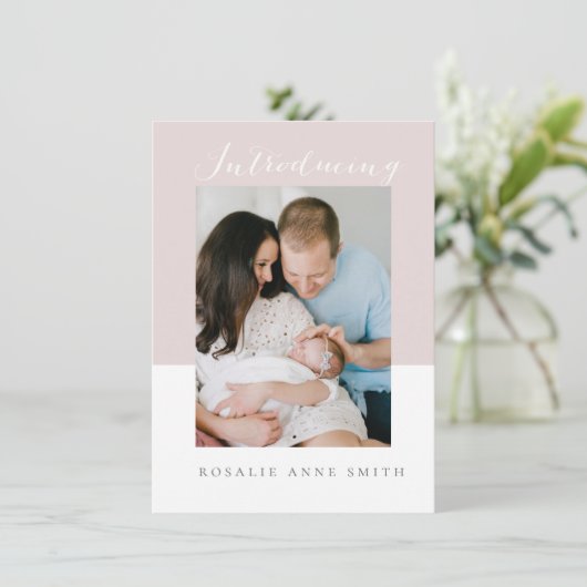 メッセシンプルージ付きの甘美な誕生告知 招待状 (スタンド正面)