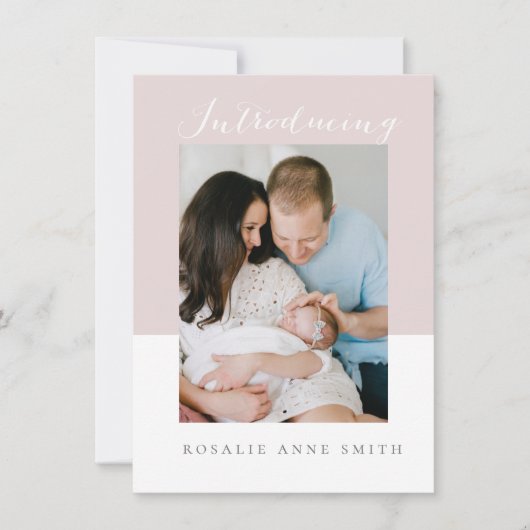 メッセシンプルージ付きの甘美な誕生告知 招待状 (正面)