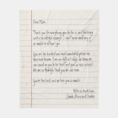 メッセパーソナライズされたージラブレター手書き フリースブランケット (正面)