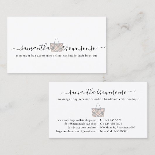 メッセンジャーバッグアクセサリーオンライン手作り 名刺 (正面/裏面)