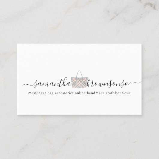 メッセンジャーバッグアクセサリーオンライン手作り 名刺 (正面)