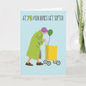 メッセージおもしろい75番目の誕生日 カード (正面)