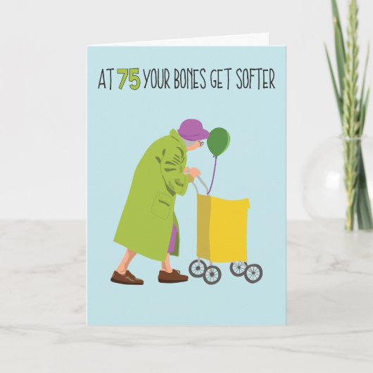 メッセージおもしろい75番目の誕生日 カード (正面)