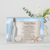 メッセージからのボトル-ブライダルシャワー招待状 招待状 (スタンド正面)