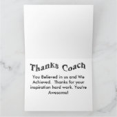 メッセージとカスタマイズ可能なホッケーコーチカード カード (内部)