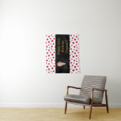 メッセージと写真の赤い星の誕生日タペストリー タペストリー (インサイチュ)