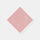 メッセージと名前とピンク&ホワイトのスター・トリオ スタンダードカクテルナプキン (角)