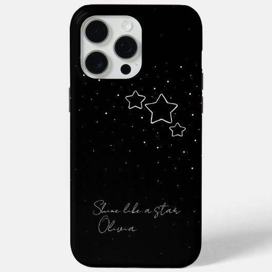 メッセージと名前を付けたブラック&ホワイトのスタートリオ Case-Mate iPhoneケース (裏面)