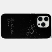 メッセージと名前を付けたブラック&ホワイトのスタートリオ Case-Mate iPhoneケース (裏面 (横))