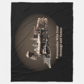 メッセージと名前を追加する, Brown Steam Train Engine フリースブランケット (正面)