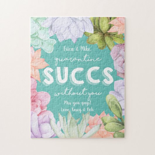 メッセージなしの検疫パーソナライズされた成功 ジグソーパズル (縦)