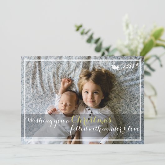 メッセージのサンタの華麗さのクリスマスの写真カード シーズンカード (スタンド正面)