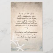 メッセージのボトルビーチスクロール招待状 (裏面)