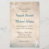 メッセージのボトルビーチスクロール招待状 (正面)