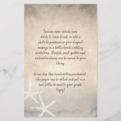 メッセージのボトルビーチスクロール招待状 (裏面)