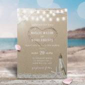 メッセージのボトル素朴フローラビーチ結婚式 招待状