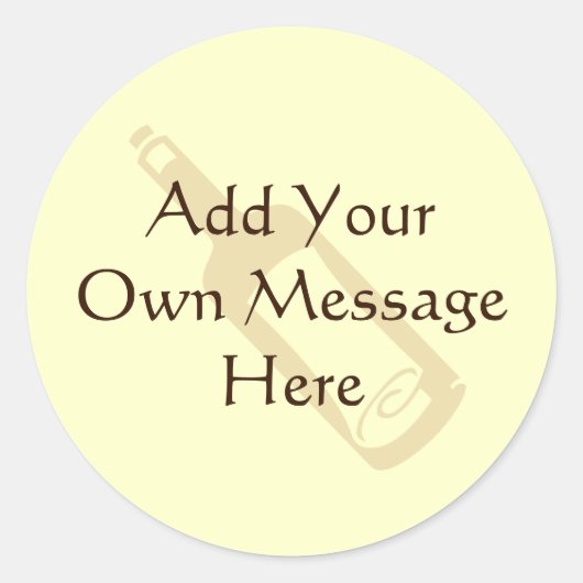 メッセージのボトル。 ラウンドシール (正面)