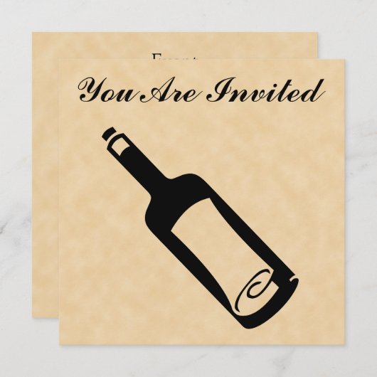 メッセージのボトル。 招待状 (正面/裏面)