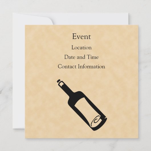 メッセージのボトル。 招待状 (裏面)