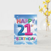 メッセージのマイルストーン21 -誕生日 カード (黄色い花)