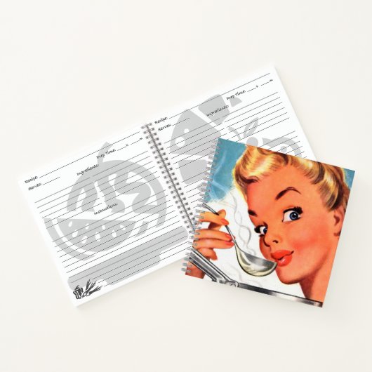 メッセージのレトロヴィンテージレシピノートブックの追加 ノートブック (内部)