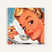 メッセージのレトロヴィンテージレシピノートブックの追加 ノートブック (正面)