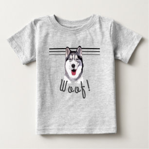 メッセージの個人用設定シベリアのハスキーベビーTシャツ ベビーTシャツ