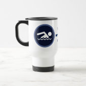 メッセージの水泳のスポーツの円のマグを加えて下さい トラベルマグ (左)
