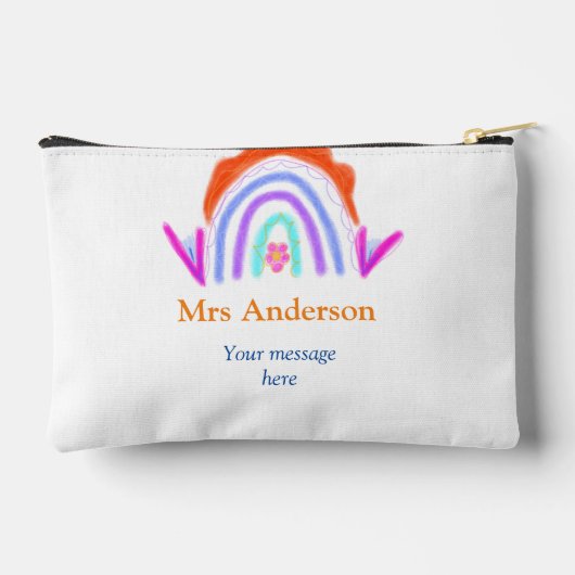 メッセージの追加文字名rainbow先生 アクセサリーポーチ (裏面)