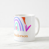 メッセージの追加文字名rainbow先生 コーヒーマグカップ (正面右)