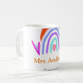 メッセージの追加文字名rainbow先生 コーヒーマグカップ (正面左)