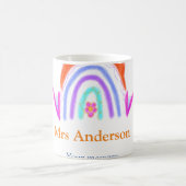 メッセージの追加文字名rainbow先生 コーヒーマグカップ (中央)